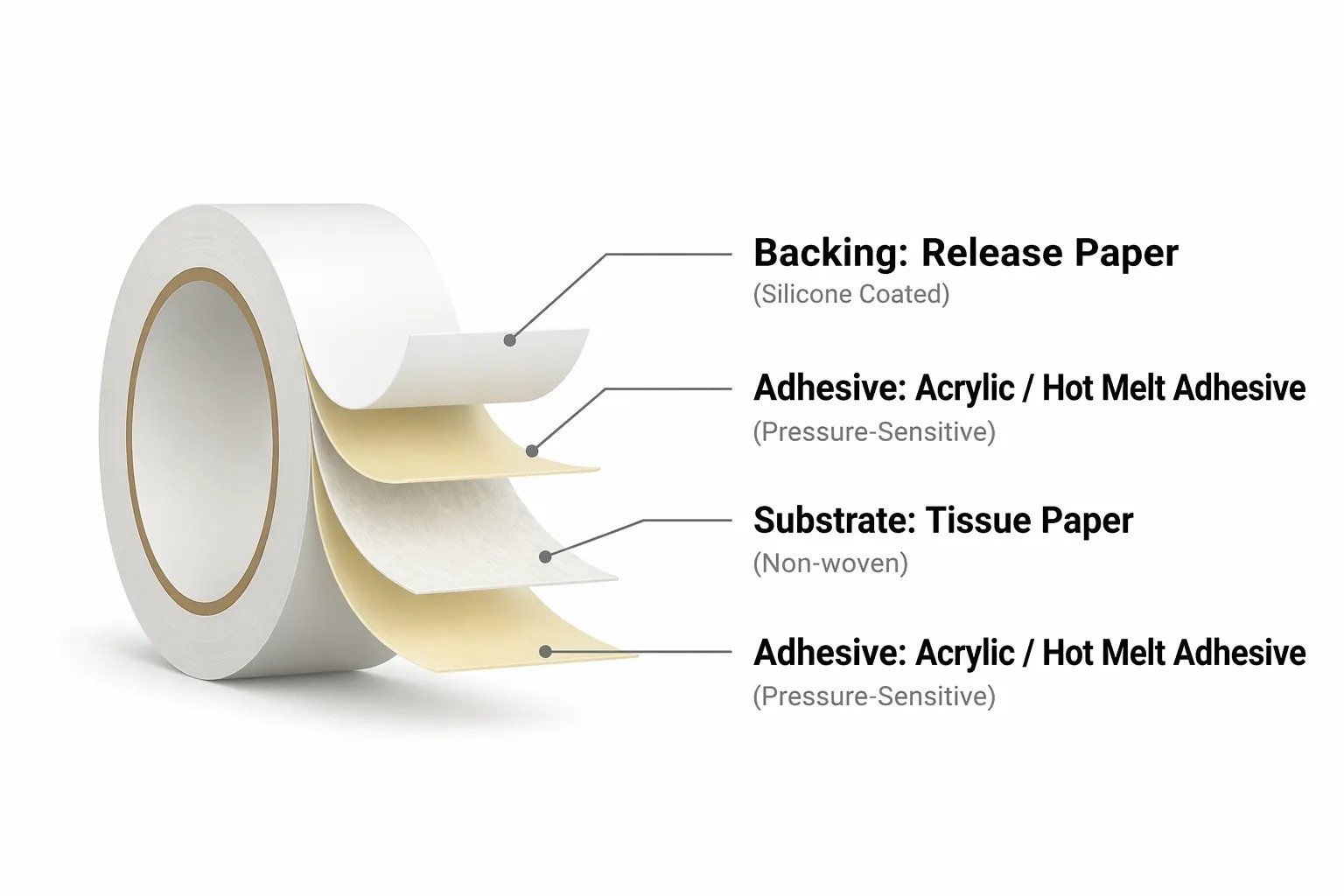 Double Sided Tissue Tape Structure Diagram